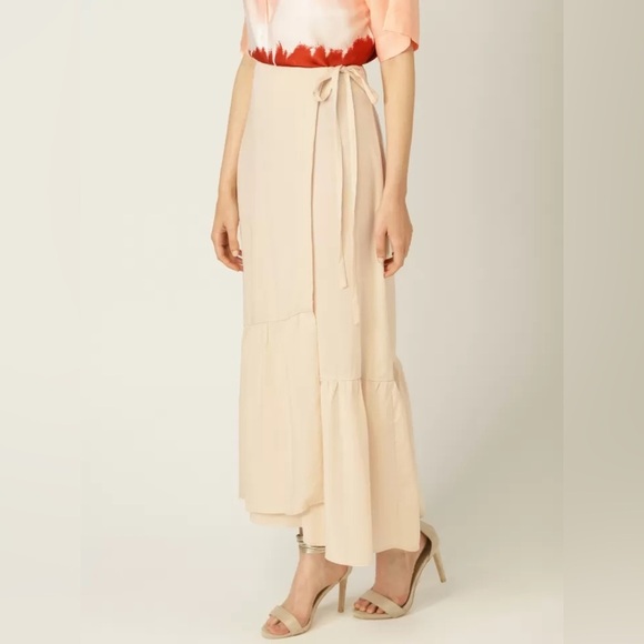 MNG Mango Tiered Maxi Wrap Skirt - Picture 2 of 11